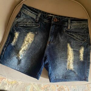 Dicollani Denim Distressed Shorts Women’s Size 38 NWOT